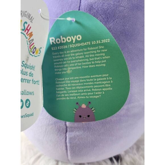 Squishmallows 12" Roboyo the Purple Water Alien Plush Stuffed Animal Toy #B2 - Picture 5 of 7